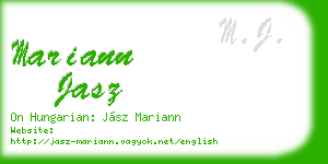 mariann jasz business card