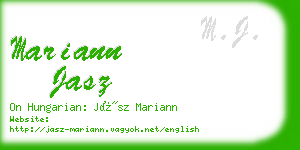 mariann jasz business card